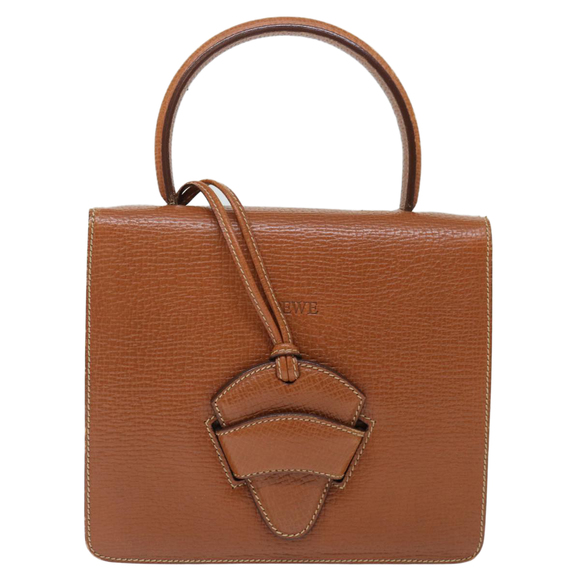 LOEWE Hand Bag Leather Brown Auth 71590 - Picture 13 of 16